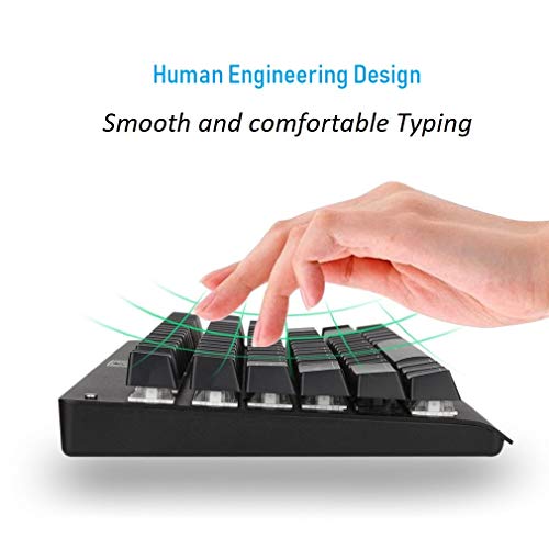 MechanicalEagle Z-77 Multicolor Retroiluminada Juegos de Teclado Mecánico 87 Teclas [QWERTY US-Layout] con Azul Switches (Negro)