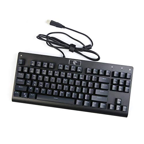 MechanicalEagle Z-77 Multicolor Retroiluminada Juegos de Teclado Mecánico 87 Teclas [QWERTY US-Layout] con Azul Switches (Negro)
