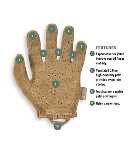 Mechanix Wear Guantes Specialty Vent Coyote (X-Grande, Tan) ventilados de Tiro Deportivo, Extra-Large