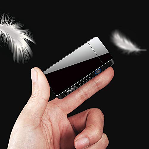 Mechero Eléctrico, KIPIDA Pantalla Táctil Mechero Doble Arco, USB Plasma Mechero con Indicador Batería, sin Llama Prueba de Viento Recargable Encendedor para Cocina, Velas,Cigarrillos, Regalo Hombre