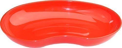 Medi-Inn – Cubeta para riñones de plástico, color rojo, 1 unidad, reutilizable, apta para alimentos, desinfectable, autoclave