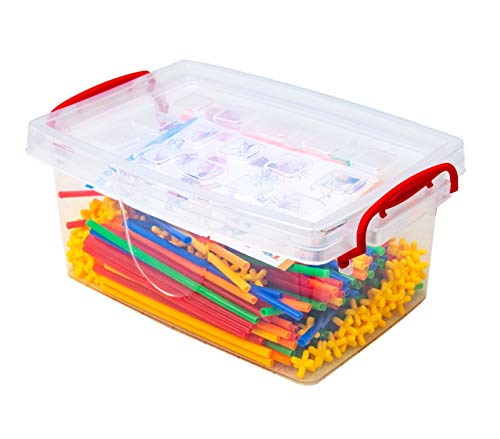 MEDIA WAVE store Juego de pajitas para construcciones 3D con Accesorios 600 Piezas