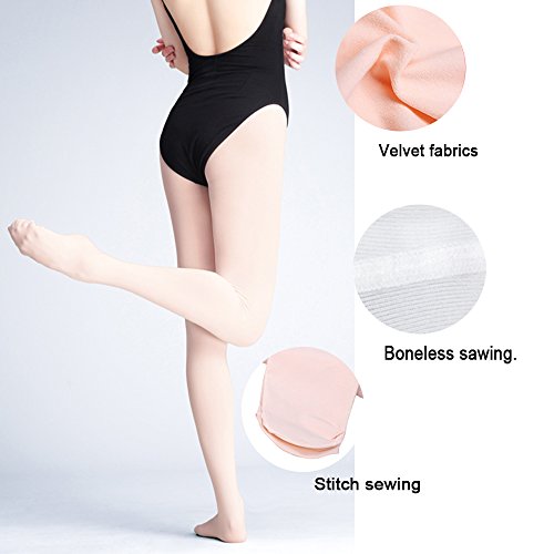Medias de Ballet para Nña y Mujer Medias Pantys Mujer Danza Medias Estirar 90 Den, Calcetines Ballet Niña para Una Presentación de Ballet,Carne-Rosada,XL(altura:140-155cm)
