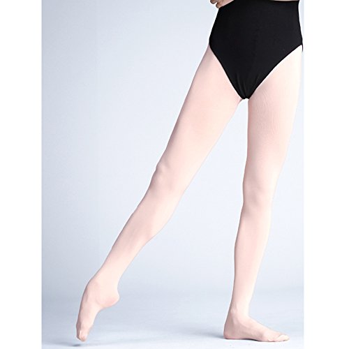 Medias de Ballet para Nña y Mujer Medias Pantys Mujer Danza Medias Estirar 90 Den, Calcetines Ballet Niña para Una Presentación de Ballet,Carne-Rosada,XL(altura:140-155cm)