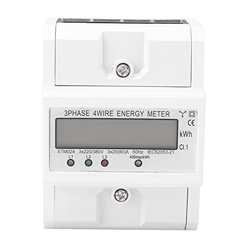 Medidor eléctrico - Medidor de energía electrónica KWh trifásico de cuatro alambres DIN KWh de LCD de 3 x 20 (80A)