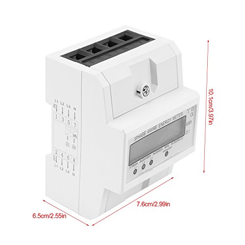 Medidor eléctrico - Medidor de energía electrónica KWh trifásico de cuatro alambres DIN KWh de LCD de 3 x 20 (80A)