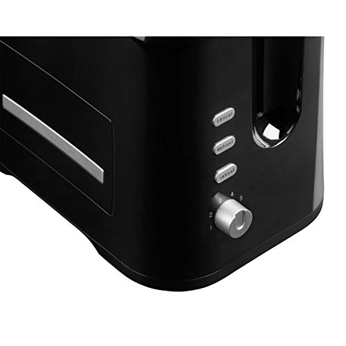 MEDION MD 16734 - Tostador, 870 vatios de potencia, dos ranuras, parada de calentamiento, función para descongelación, color negro