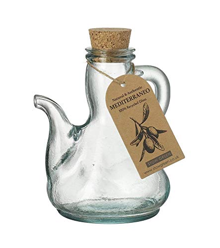 Mediterraneo - Botella de aceite de oliva catalán (cristal reciclado, 250 ml), color verde claro