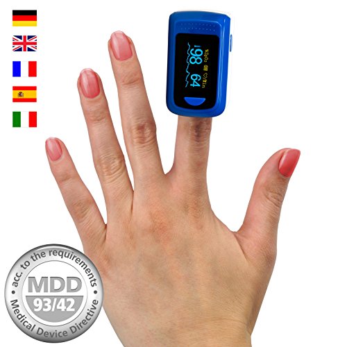 MedX5 OLED Pulsioximetro de dedo, pulsómetro, oxímetro, medidor de pulso, producto médico certificado