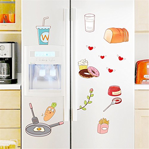 Meeoy Creativo Moderno Minimalista decoración del hogar gabinete de Mermelada de Fresa refrigerador Pegatinas de Pared, habitación de los niños Sala de Estar baño Arte de la Cocina Pegatinas de Pared