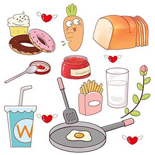Meeoy hogar Cocina Arte Etiqueta decoración, Mermelada de Fresa gabinete de Dibujos Animados Cocina refrigerador hogar Pegatinas de Pared