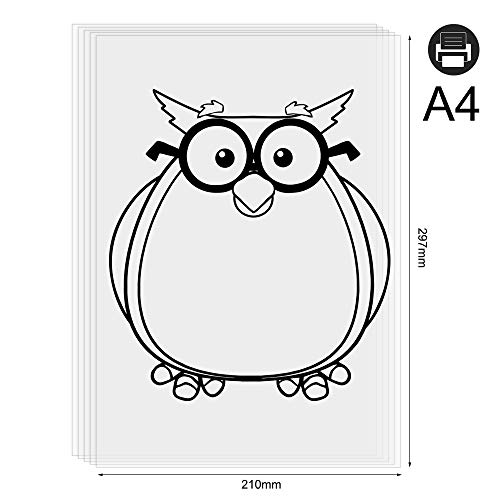 Meetory - 50 hojas de papel transparente de inyección de tinta, secado rápido, 100% transparente, para impresoras de inyección de tinta, proyectores, impresiones de pantalla y adornos de fotocopiadora