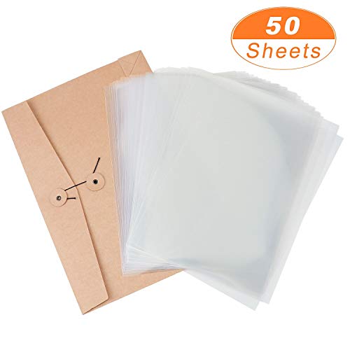 Meetory - 50 hojas de papel transparente de inyección de tinta, secado rápido, 100% transparente, para impresoras de inyección de tinta, proyectores, impresiones de pantalla y adornos de fotocopiadora