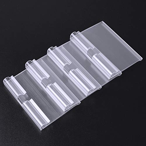 Meetory - Soportes de etiquetas de plástico transparente para estantes y archivadores, precio minorista, soportes para mostrar etiquetas (6 cm x 4 cm), 50 unidades