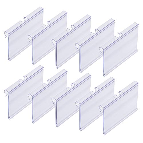 Meetory - Soportes de etiquetas de plástico transparente para estantes y archivadores, precio minorista, soportes para mostrar etiquetas (6 cm x 4 cm), 50 unidades