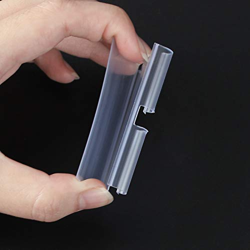Meetory - Soportes de etiquetas de plástico transparente para estantes y archivadores, precio minorista, soportes para mostrar etiquetas (6 cm x 4 cm), 50 unidades