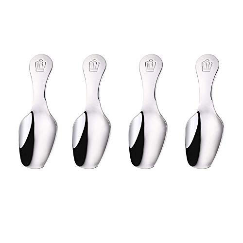 Mein HERZ 4 Pzs Cuchara de Café de Acero Inoxidable, Cuchara niños, Cucharita de Café, Sopa de té, Postre, Aperitivo, Condimento, Bistró, Cuchara, Bebida de Postre, Batido de Leche, Vajilla
