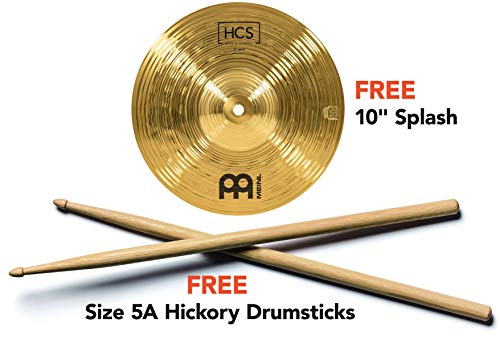 Meinl Cymbals HCS1314+10S - Juego de platillos (1 hihat de 33 cm (13") 1 crash de 35,6 cm (14") 1 splash de 25,4 cm (10") + paire de varillas promark tx5aw)