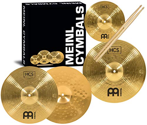 Meinl Cymbals HCS1314+10S - Juego de platillos (1 hihat de 33 cm (13") 1 crash de 35,6 cm (14") 1 splash de 25,4 cm (10") + paire de varillas promark tx5aw)