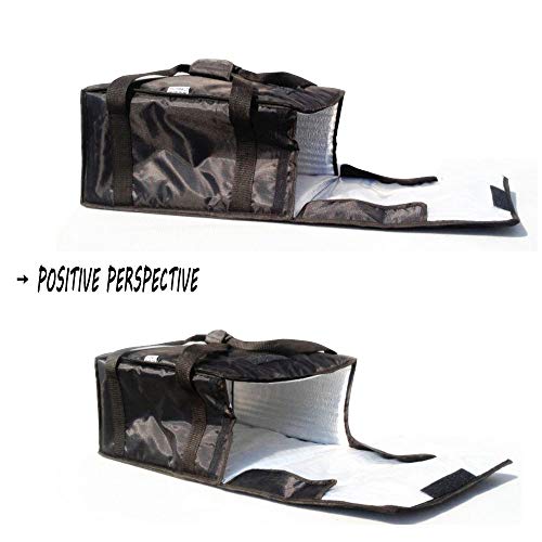 Meirrai Bolsa Térmica para Pizza 12in, 15in o 18in, Color Rojo y Negro (Negro,12in)