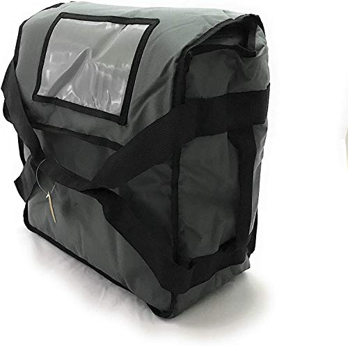 Meirrai Bolsa Térmica para Pizza 12in, 15in o 18in, Color Rojo y Negro (Negro,12in)