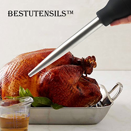 Mejor Calidad de jeringa de cocina utensilios de cocina acero inoxidable Turquía Commerical grado LFGB silicona bombilla incluida adobo inyector aguja y cepillo para fácil limpieza