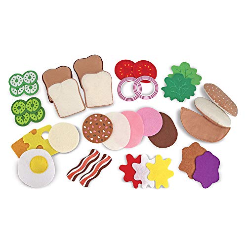Melissa & Doug - Alimentos de Fieltro Juego para Sándwiches (13954), Multicolor, 33 Piezas