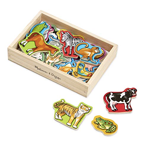 Melissa & Doug- Animales Magnéticos de Madera, Multicolor (10475)