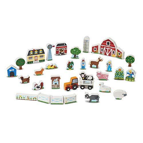 Melissa & Doug- Wooden Farm & Tractor Play (14800) , color, modelo surtido