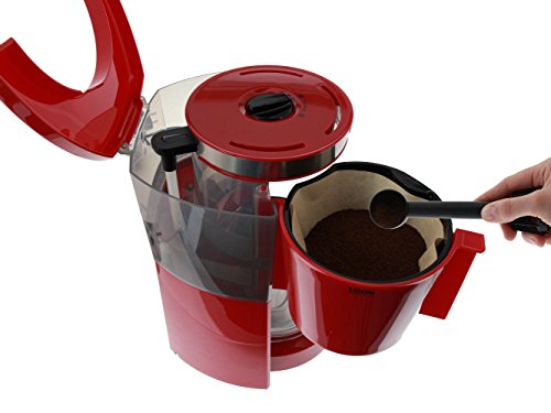 Melitta 1011-00 Cafétera de Filtro con Jarra de Vidrio, Función de Conservación de Temperatura, 1.25 litros, Rojo