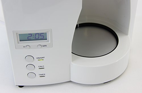 Melitta Cafetera de filtro con jarra de vidrio, Función temporizador y conservación de temperatura, Optima Timer, Blanco, 1008-01