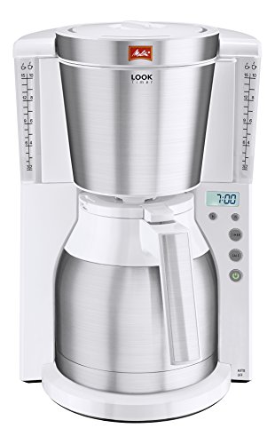 Melitta Look IV Therm Timer Cafetera de Filtro con Jarra Isotérmica, 1000 W, 1.25 litros, Blanco