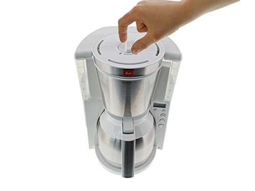 Melitta Look IV Therm Timer Cafetera de Filtro con Jarra Isotérmica, 1000 W, 1.25 litros, Blanco