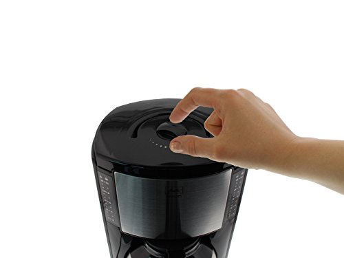 Melitta Look Therm Cafetera de Filtro con Jarra isotérmica, Selector de Aroma, Capacidad 10 Tazas (125 ml), Negro/Acero Inoxidable