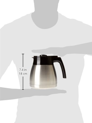 Melitta Metálico Jarra de Recambio Isotérmica para cafetera de Goteo Enjoy II Top Therm 1017-08 Negra, 1.25 litros, Acero Inoxidable