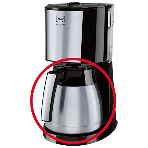 Melitta Metálico Jarra de Recambio Isotérmica para cafetera de Goteo Enjoy II Top Therm 1017-08 Negra, 1.25 litros, Acero Inoxidable