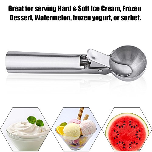 Melon Baller - Cuchara de acero inoxidable para crema de hielo para cuchara de helado y postre, frutas, etc, regalo para niños, amigos y familia