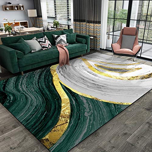 Meng Qi Dormitorio De Estilo Europeo Creativo Gran Alfombra Salón Sofá Mesa Rectangular Alfombra Escuela De Hostelería De Noche Alfombrilla Antideslizante (Color : Green, Size : 120CM*160CM)