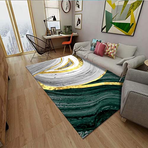 Meng Qi Dormitorio De Estilo Europeo Creativo Gran Alfombra Salón Sofá Mesa Rectangular Alfombra Escuela De Hostelería De Noche Alfombrilla Antideslizante (Color : Green, Size : 120CM*160CM)