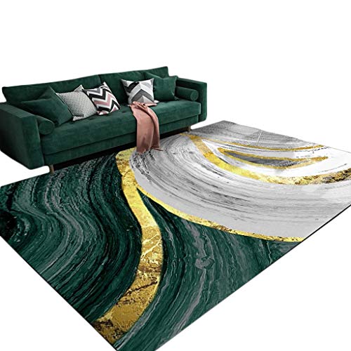 Meng Qi Dormitorio De Estilo Europeo Creativo Gran Alfombra Salón Sofá Mesa Rectangular Alfombra Escuela De Hostelería De Noche Alfombrilla Antideslizante (Color : Green, Size : 120CM*160CM)