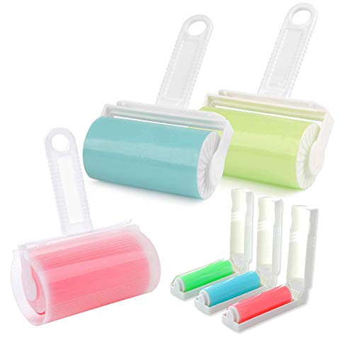 mengger Rodillo pegajosos Pelusa Lavable Ropa Adhesivo 6PCS quitapelusas Limpiador Lavable Reutilizable Removedor Perro Gato Pelo Mascota Cepillo Rodillos