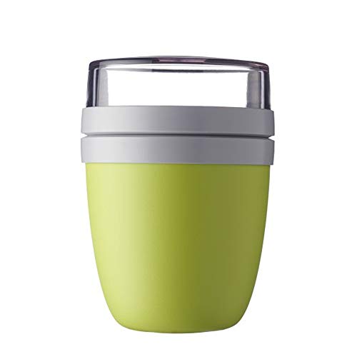 Mepal Lunchpot Plus - Juego de cubiertos para desayuno con vaso, color verde