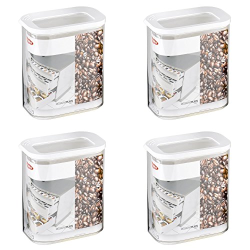 Mepal Modula 106912030600 - Recipiente de plástico (1500 ml, 4 unidades), color transparente y blanco