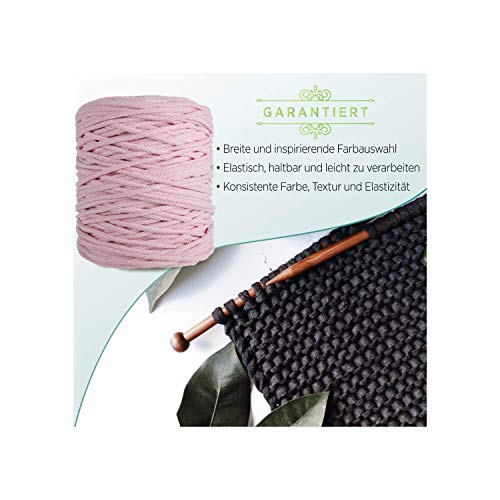 MeriWoolArt - Cordón de macramé de 10 mm x 60 m en bobina, hilo de algodón suave reciclado para soporte de plantas colgantes, fabricación de joyas, bolsas de ganchillo y decoración del hogar