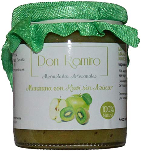 Mermelada Artesana Don Ramiro Kiwi Con Manzana Sin Azucar. 100% Natural Elaborado con 98gr De Fruta por 100gr. P.neto 250gr.