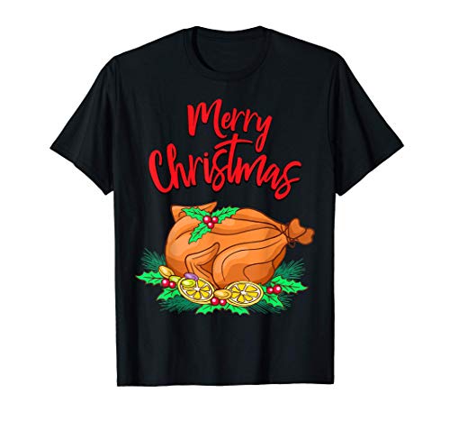 Merry Christmas Feliz Navidad Pollo Ganso Asado de Navidad Camiseta
