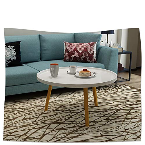 Mesa de café Casual soporte movible en el salón for Comer, Trabajar Home Office Furniture Modern Ronda Final Tabla Snack-escritorio del ordenador portátil para recibir, estudiar con almacenamiento ocu