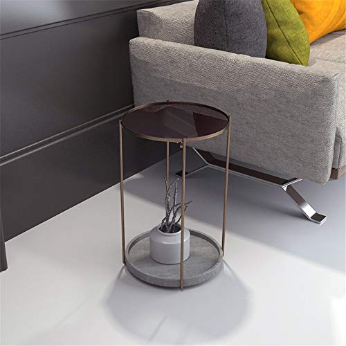 Mesa de café Mesa de centro europea Mesa pequeña redonda, dormitorio minimalista moderno Mesa redonda informal Mesa de centro Mesa de té pequeña multiusos para recibir, estudiar con almacenamiento ocu