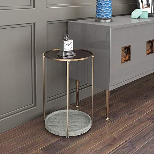 Mesa de café Mesa de centro europea Mesa pequeña redonda, dormitorio minimalista moderno Mesa redonda informal Mesa de centro Mesa de té pequeña multiusos para recibir, estudiar con almacenamiento ocu