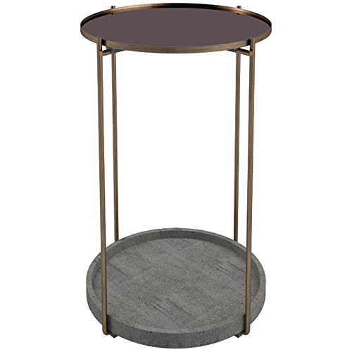 Mesa de café Mesa de centro europea Mesa pequeña redonda, dormitorio minimalista moderno Mesa redonda informal Mesa de centro Mesa de té pequeña multiusos para recibir, estudiar con almacenamiento ocu